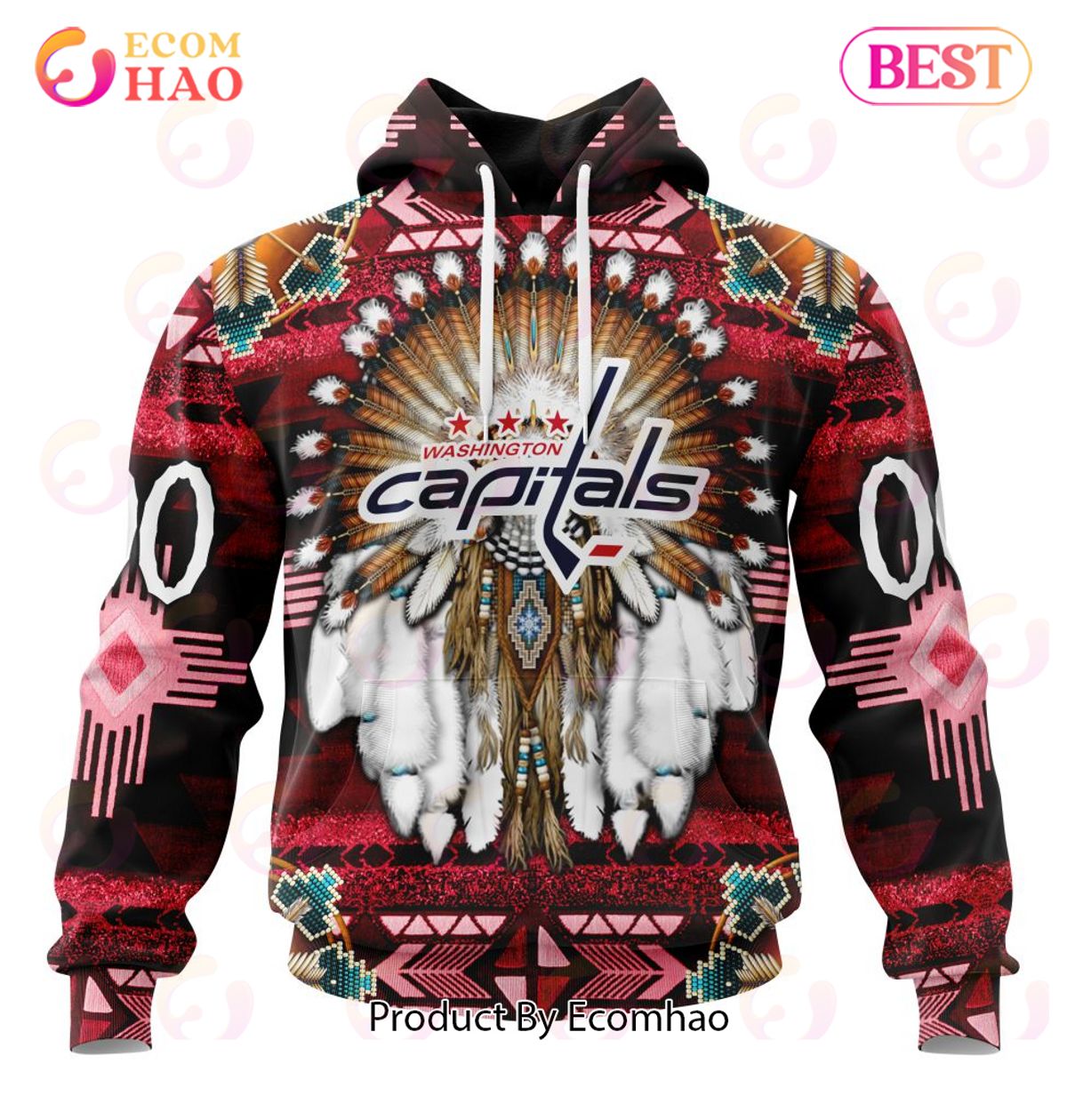 NHL Washington Capitals Specialized With Native Costume Concept 3D Hoodie