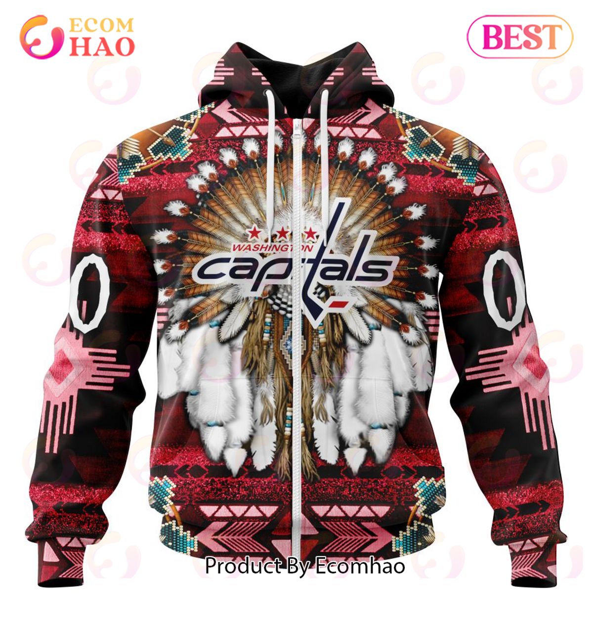 NHL Washington Capitals Specialized With Native Costume Concept 3D Hoodie