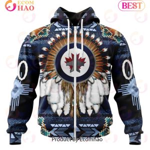 NHL Winnipeg Jets Specialized With Native Costume Concept 3D Hoodie