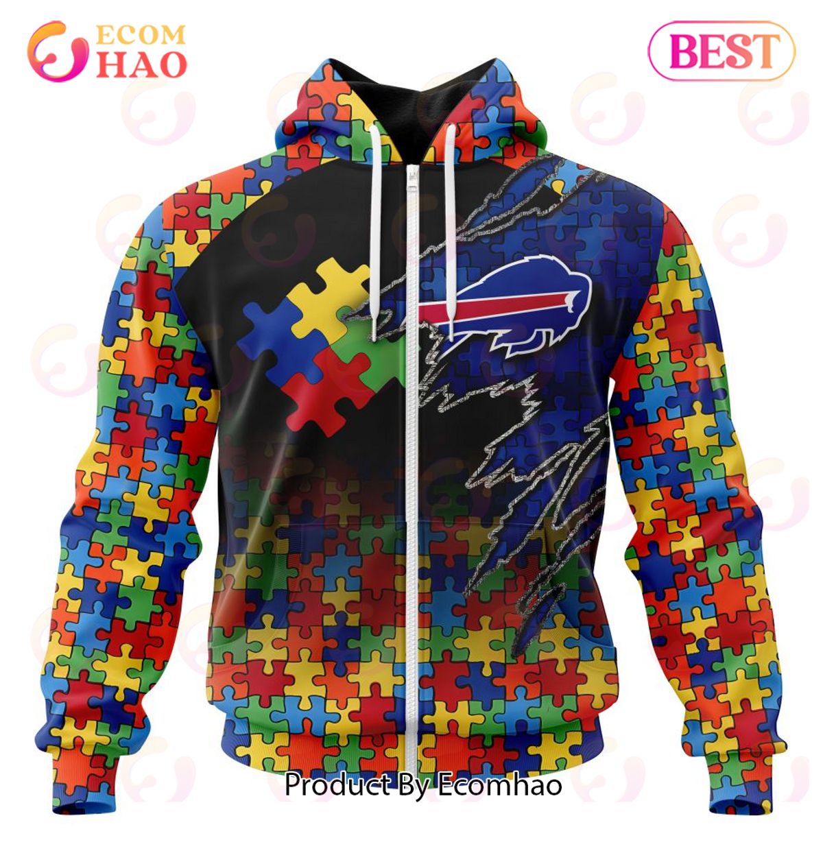 NFL Buffalo Bills Specialized With Autism Awareness Concept 3D Hoodie