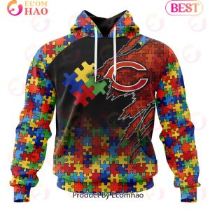 NFL Chicago Bears Specialized With Autism Awareness Concept 3D Hoodie