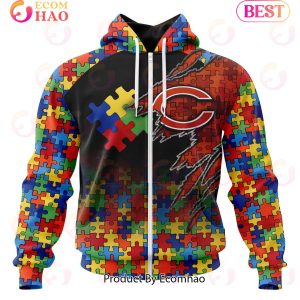 NFL Chicago Bears Specialized With Autism Awareness Concept 3D Hoodie