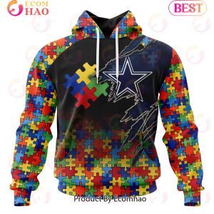 NFL Dallas Cowboys Specialized With Autism Awareness Concept 3D Hoodie