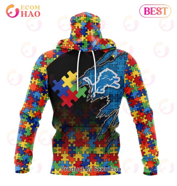 NFL Detroit Lions Specialized With Autism Awareness Concept 3D Hoodie