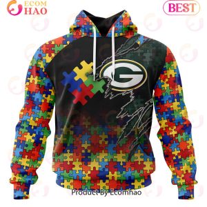 NFL Green Bay Packers Specialized With Autism Awareness Concept 3D Hoodie