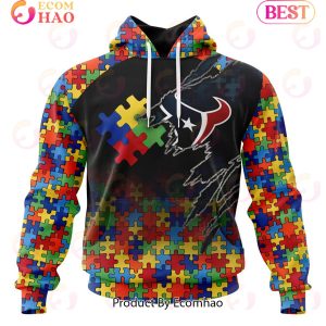 NFL Houston Texans Specialized With Autism Awareness Concept 3D Hoodie