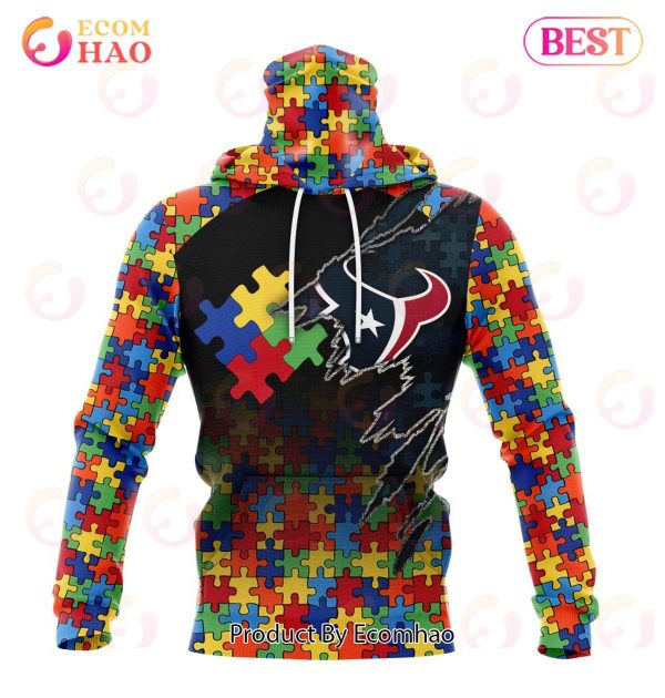 NFL Houston Texans Specialized With Autism Awareness Concept 3D Hoodie