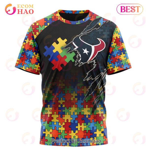 NFL Houston Texans Specialized With Autism Awareness Concept 3D Hoodie
