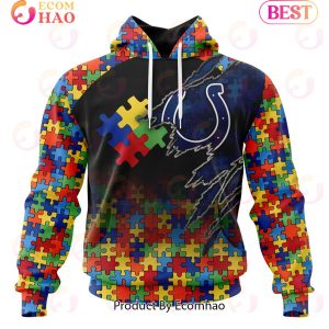 NFL Indianapolis Colts Specialized With Autism Awareness Concept 3D Hoodie