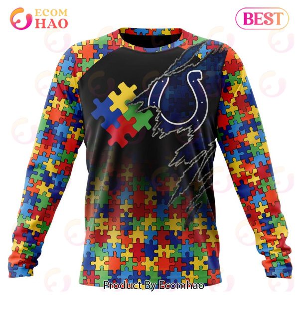 NFL Indianapolis Colts Specialized With Autism Awareness Concept 3D Hoodie