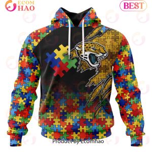 NFL Jacksonville Jaguars Specialized With Autism Awareness Concept 3D Hoodie