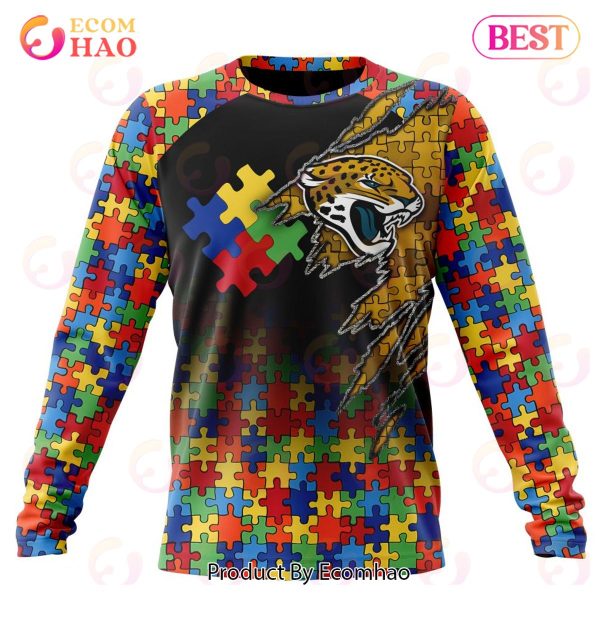 NFL Jacksonville Jaguars Specialized With Autism Awareness Concept 3D Hoodie