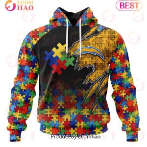 NFL Los Angeles Chargers Specialized With Autism Awareness Concept 3D Hoodie