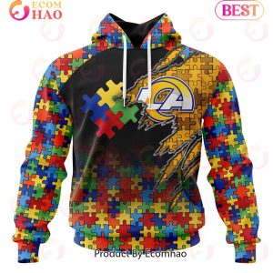 NFL Los Angeles Rams Specialized With Autism Awareness Concept 3D Hoodie