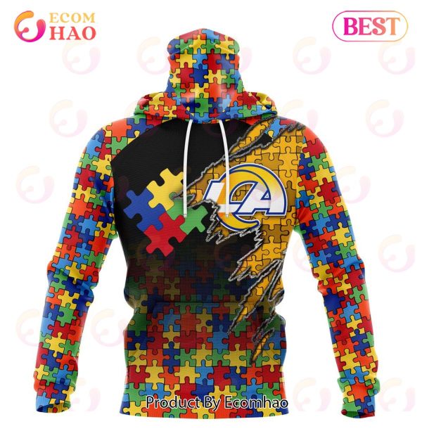 NFL Los Angeles Rams Specialized With Autism Awareness Concept 3D Hoodie