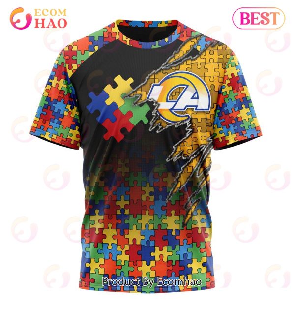 NFL Los Angeles Rams Specialized With Autism Awareness Concept 3D Hoodie