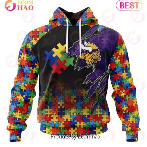 NFL Minnesota Vikings Specialized With Autism Awareness Concept 3D Hoodie