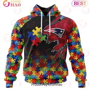 NFL New England Patriots Specialized With Autism Awareness Concept 3D Hoodie