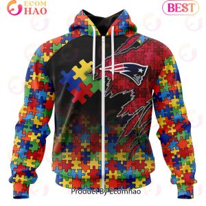 NFL New England Patriots Specialized With Autism Awareness Concept 3D Hoodie