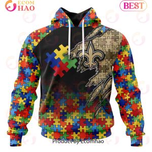 NFL New Orleans Saints Specialized With Autism Awareness Concept 3D Hoodie