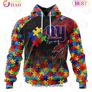 NFL New York Giants Specialized With Autism Awareness Concept 3D Hoodie
