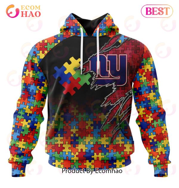 NFL New York Giants Specialized With Autism Awareness Concept 3D Hoodie