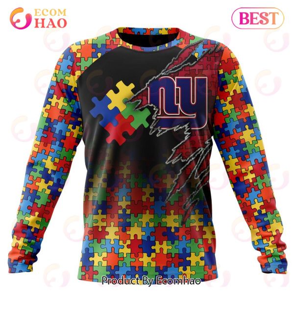 NFL New York Giants Specialized With Autism Awareness Concept 3D Hoodie