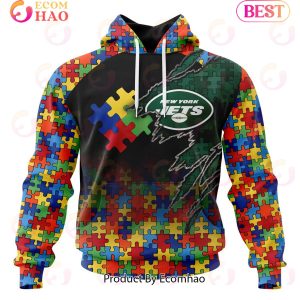 NFL New York Jets Specialized With Autism Awareness Concept 3D Hoodie