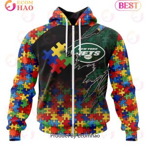 NFL New York Jets Specialized With Autism Awareness Concept 3D Hoodie