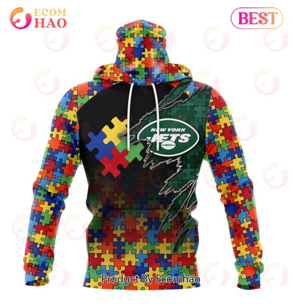 NFL New York Jets Specialized With Autism Awareness Concept 3D Hoodie