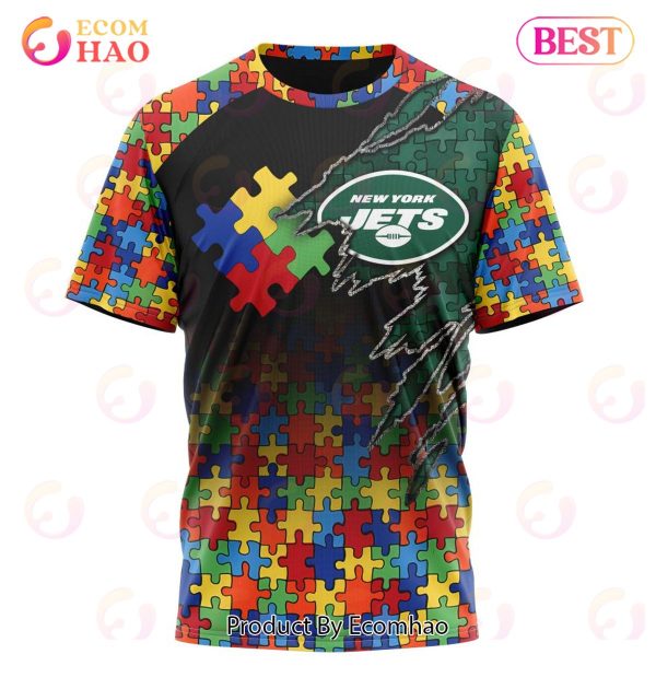 NFL New York Jets Specialized With Autism Awareness Concept 3D Hoodie