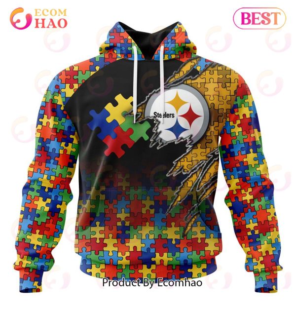 NFL Pittsburgh Steelers Specialized With Autism Awareness Concept 3D Hoodie