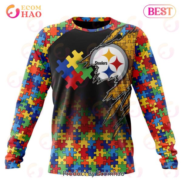 NFL Pittsburgh Steelers Specialized With Autism Awareness Concept 3D Hoodie