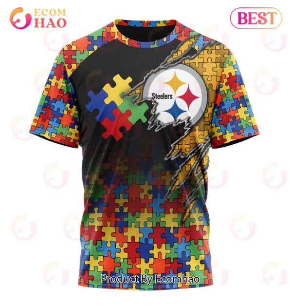 NFL Pittsburgh Steelers Specialized With Autism Awareness Concept 3D Hoodie