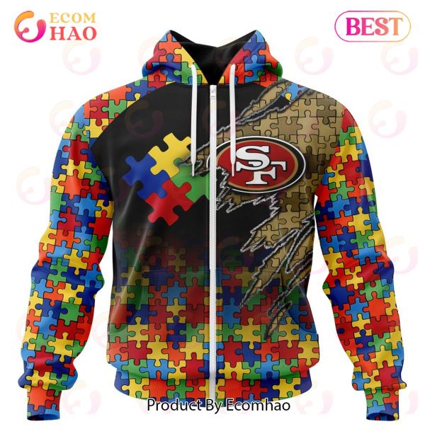 NFL San Francisco 49ers Specialized With Autism Awareness Concept 3D Hoodie
