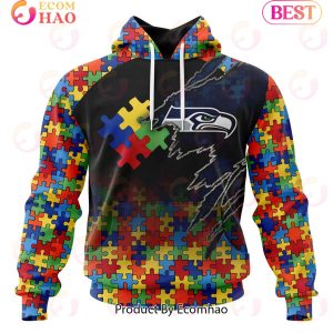 NFL Seattle Seahawks Specialized With Autism Awareness Concept 3D Hoodie