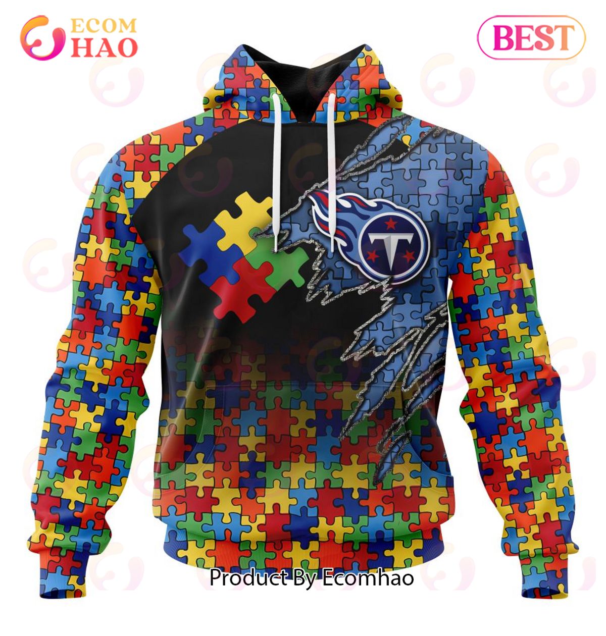 NFL Tennessee Titans Specialized With Autism Awareness Concept 3D Hoodie