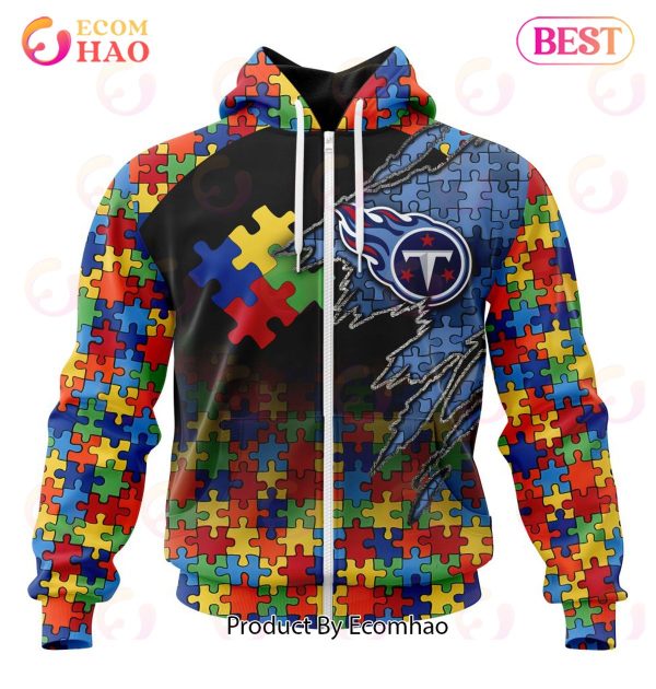 NFL Tennessee Titans Specialized With Autism Awareness Concept 3D Hoodie