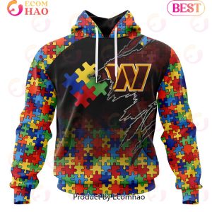 NFL Washington Commanders Specialized With Autism Awareness Concept 3D Hoodie