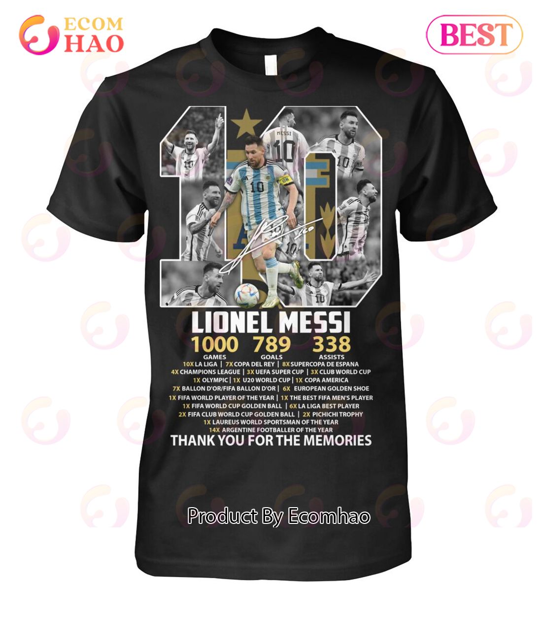 Lionel Messi  10 Thank You For The Memories Signature T-Shirt