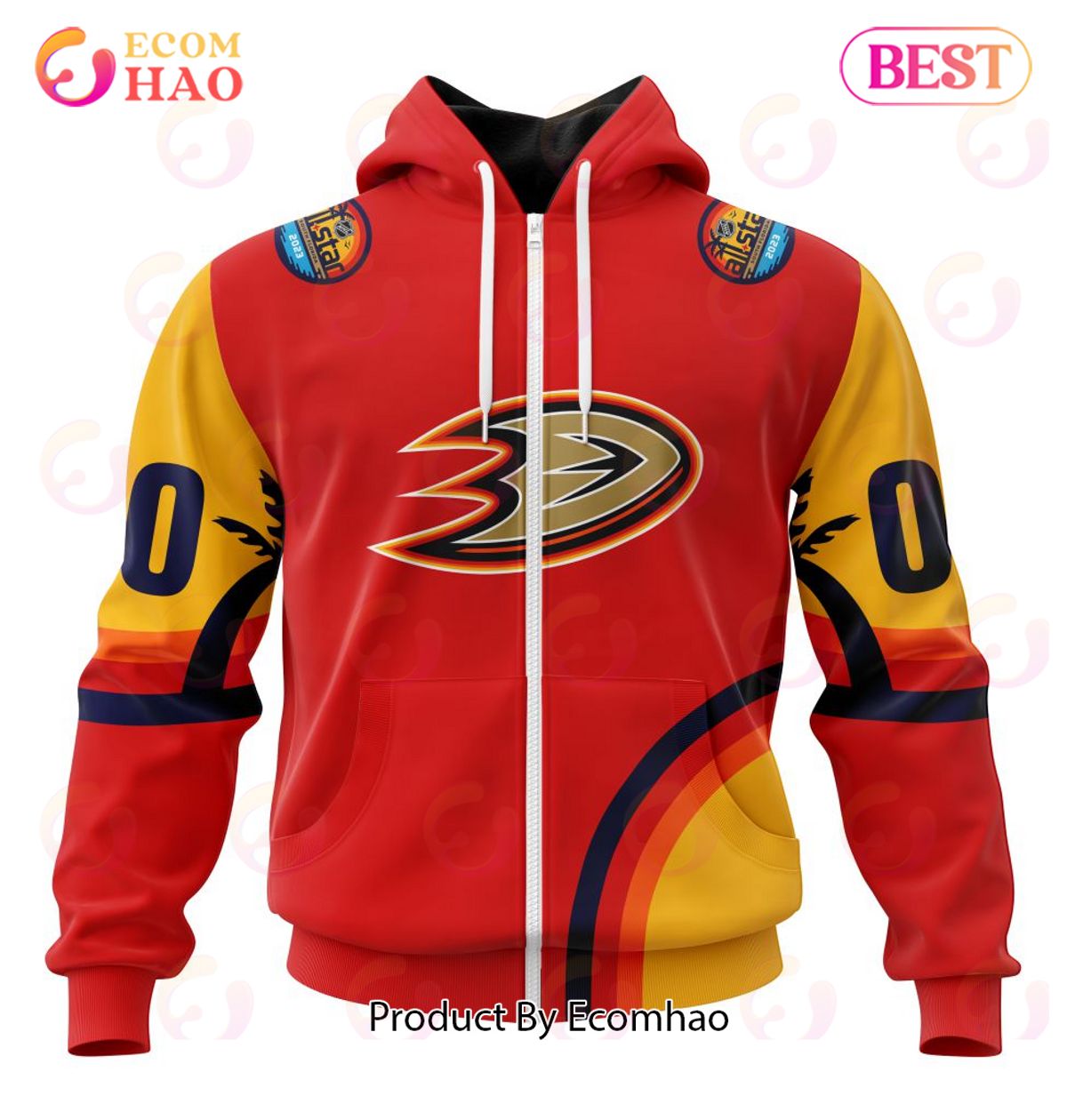 NHL Anaheim Ducks Special ALL Star Game Design With Florida Sunset 3D Hoodie