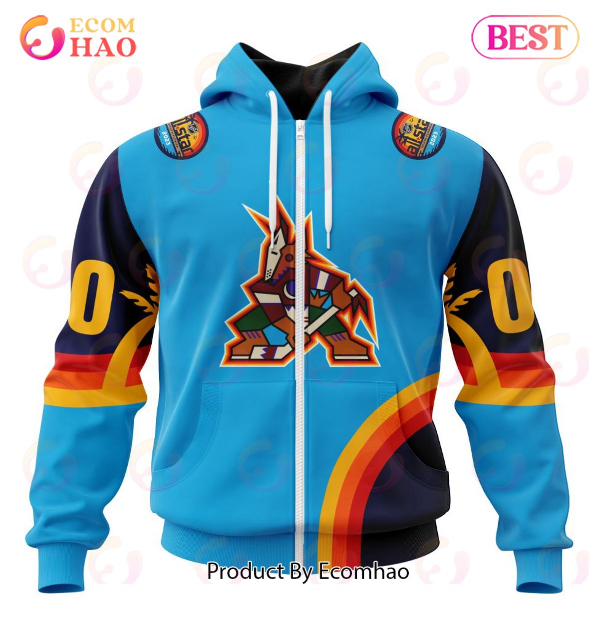 NHL Arizona Coyotes Special ALL Star Game Design With Atlantic Ocean 3D Hoodie