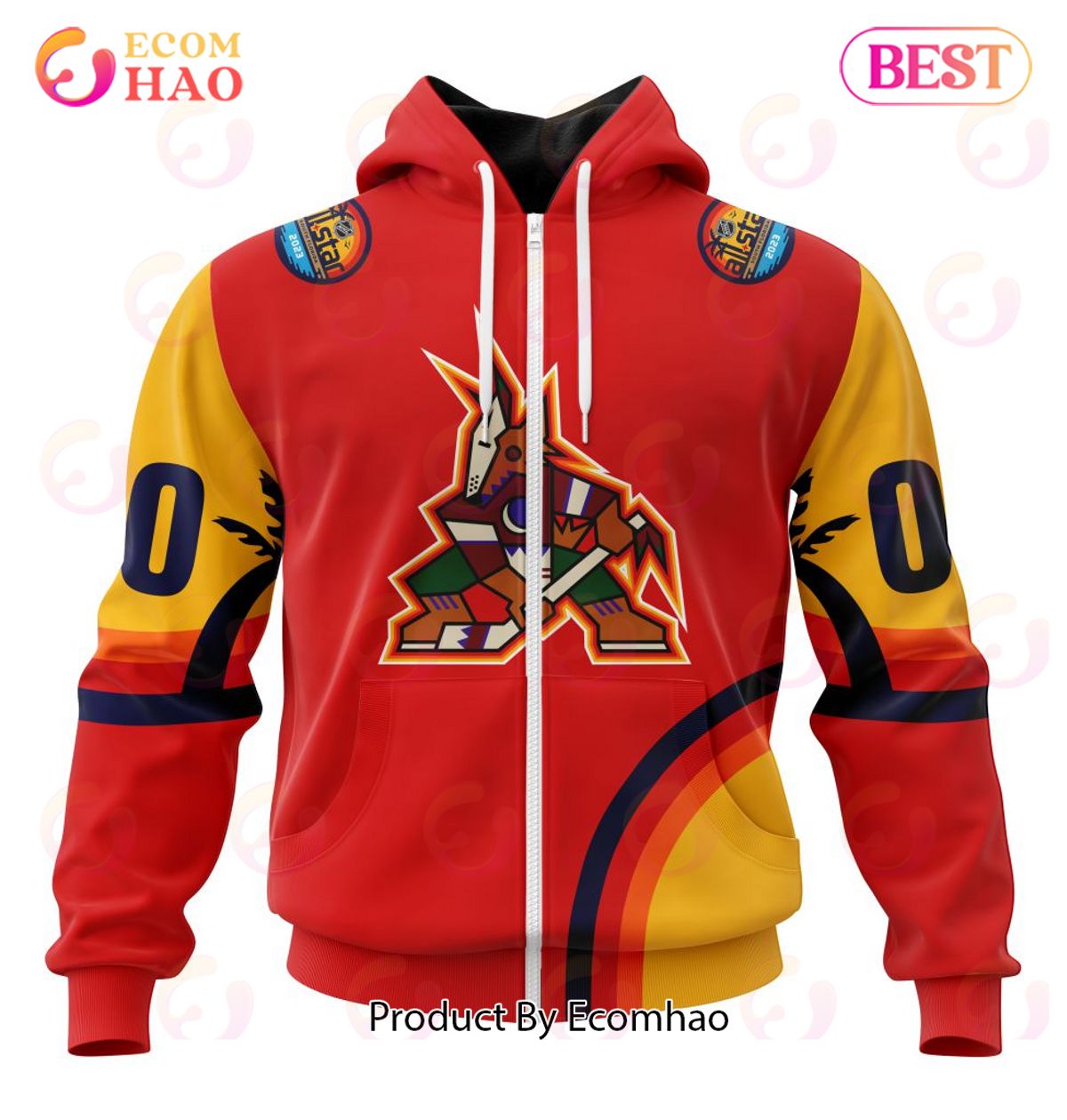 NHL Arizona Coyotes Special ALL Star Game Design With Florida Sunset 3D Hoodie