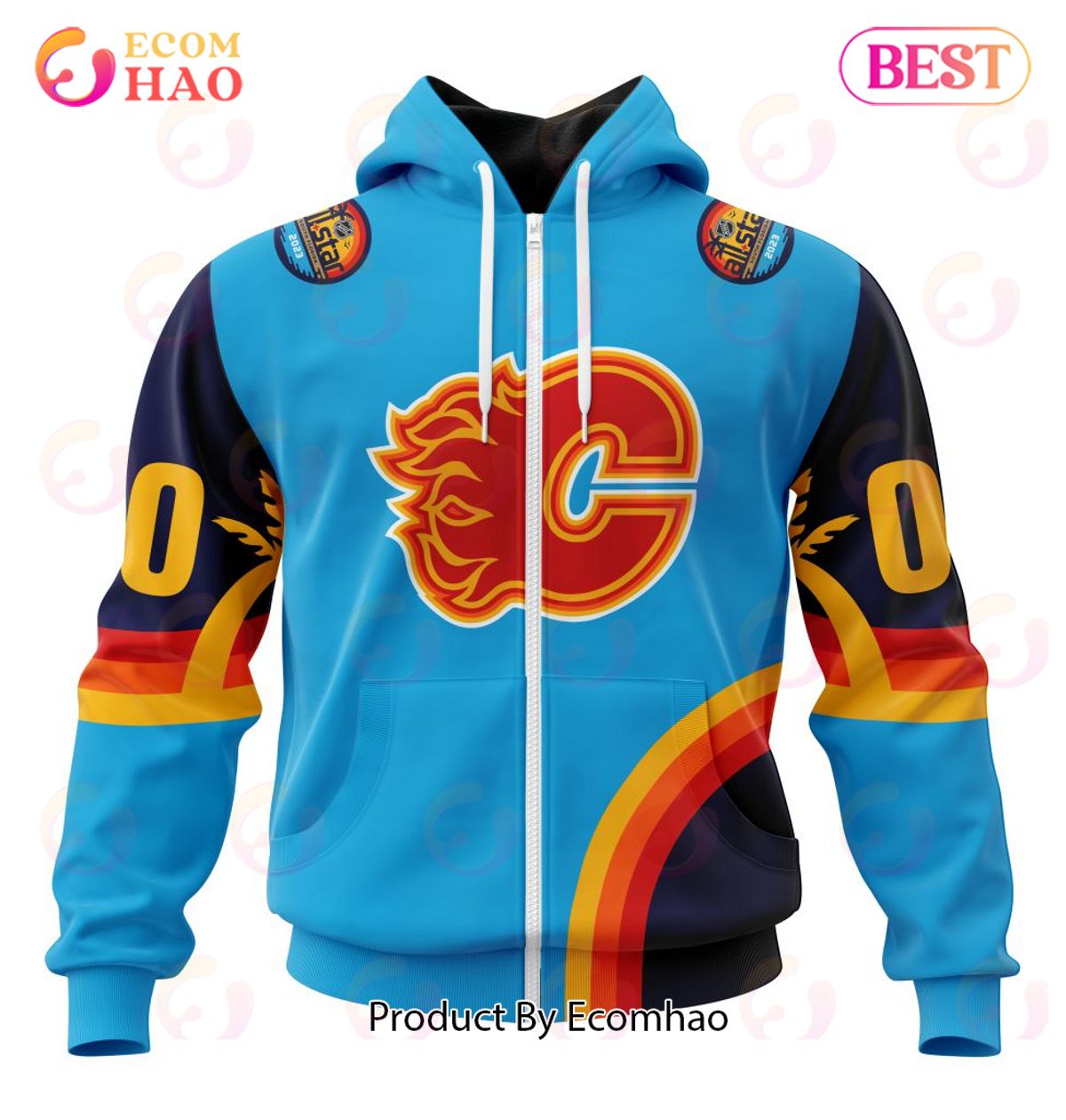 NHL Calgary Flames Special ALL Star Game Design With Atlantic Ocean 3D Hoodie