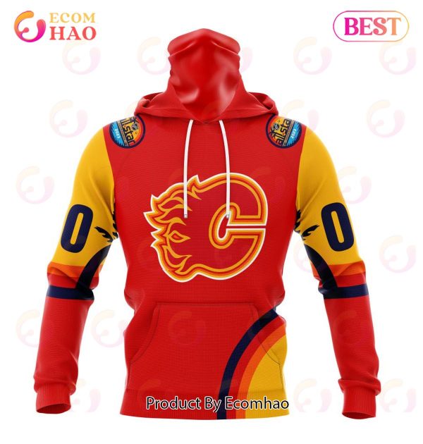 NHL Calgary Flames Special ALL Star Game Design With Florida Sunset 3D Hoodie