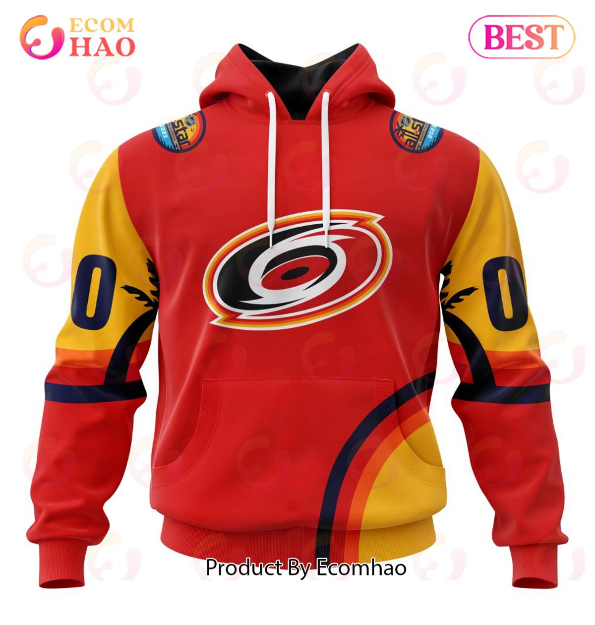 NHL Carolina Hurricanes Special ALL Star Game Design With Florida Sunset 3D Hoodie