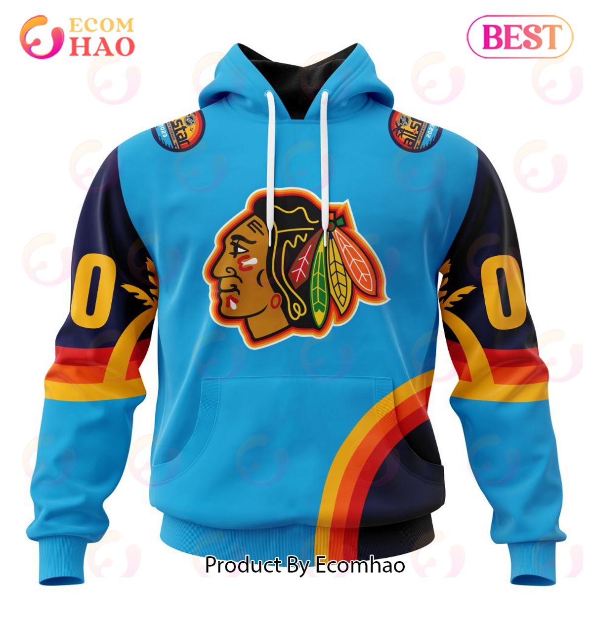 NHL Chicago Blackhawks Special ALL Star Game Design With Atlantic Ocean 3D Hoodie