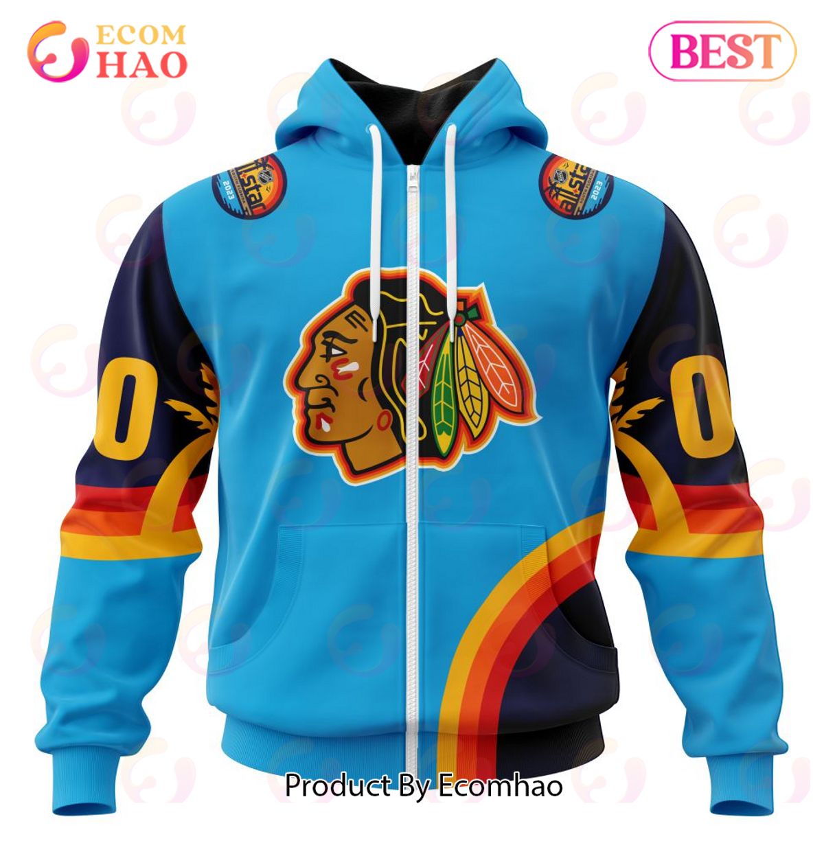 NHL Chicago Blackhawks Special ALL Star Game Design With Atlantic Ocean 3D Hoodie