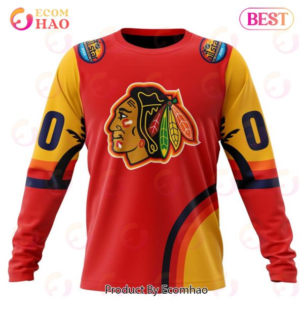 NHL Chicago Blackhawks Special ALL Star Game Design With Florida Sunset 3D Hoodie