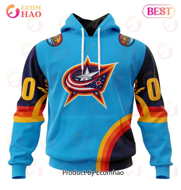 NHL Columbus Blue Jackets Special ALL Star Game Design With Atlantic Ocean 3D Hoodie